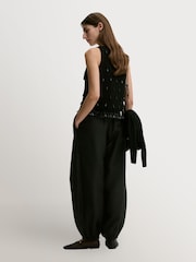 By Malene Birger Black Hysa Beaded Fringe Tank Top - Image 2 of 4