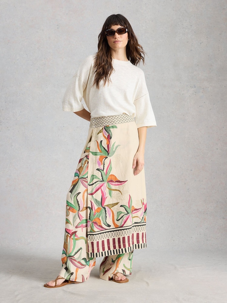 White Stuff Alba Linen Blend Wrap Skirt - Imagen 1 de 6