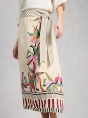 White Stuff Alba Linen Blend Wrap Skirt - Imagen 2 de 6