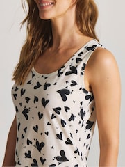 JD Williams White Heart Print Nightie - Image 3 of 3