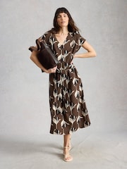 White Stuff Brown Mimi Linen Blend Dress - Image 1 of 6