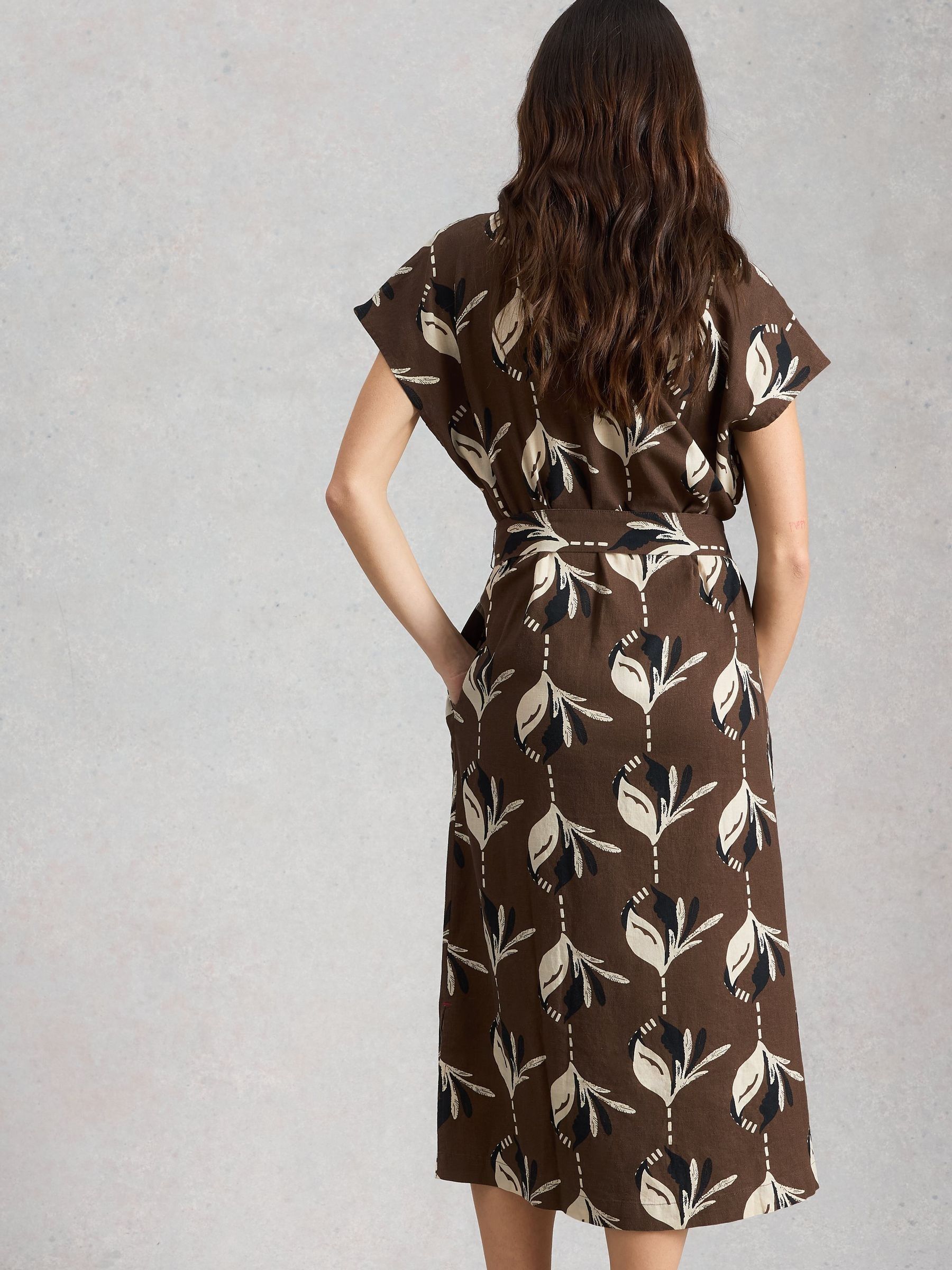 brown and white linen dress     & ,   ,  , ,   ,  ,   from  @chillinenofficial ,  $   :  [],  : ,