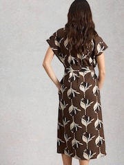 White Stuff Brown Mimi Linen Blend Dress - Image 2 of 6