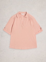 White Stuff Orange Allie Embroidered Short Sleeve T-shirt - Image 6 of 6