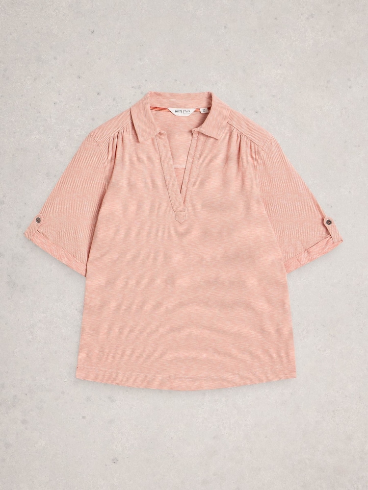 White Stuff Orange Allie Embroidered Short Sleeve T-shirt - Image 6 of 6