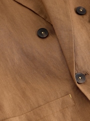 White Stuff Brown Sasha Linen Blazer - Image 6 of 6