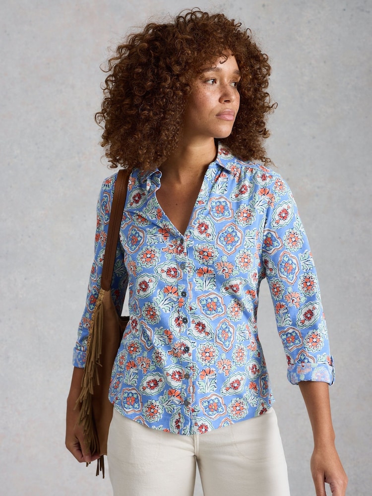 Azul - Camisa de punto Annie de White Stuff - Imagen 1 de 6