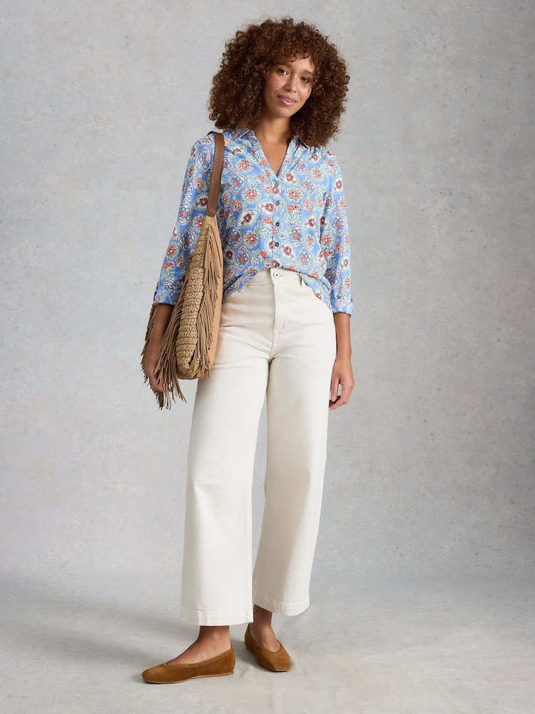 Azul - Camisa de punto Annie de White Stuff - Imagen 2 de 6