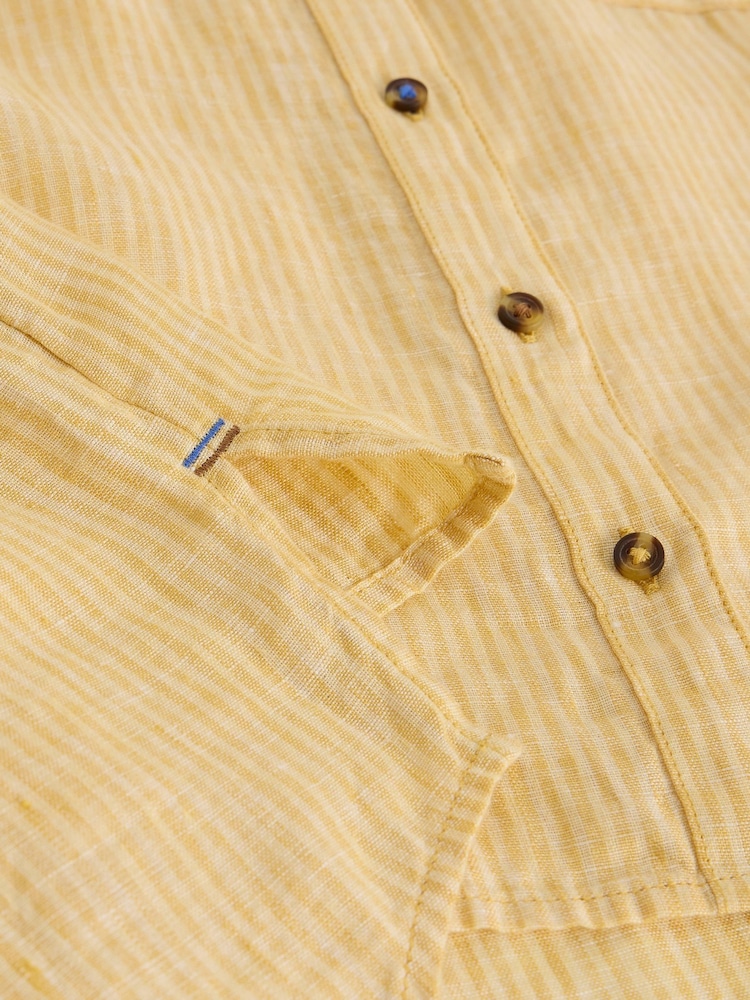 White Stuff Yellow Sadie Linen Boyfriend Shirt - Image 6 of 6