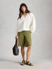 White Stuff Green Heidi Chino Shorts - Image 3 of 6