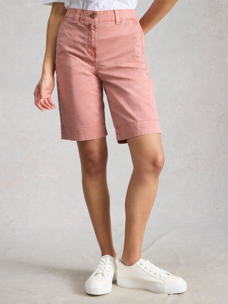 White Stuff Pink Heidi Chino Shorts - Image 1 of 4