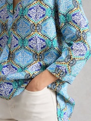 White Stuff Blue Bianca Linen Tunic - Image 4 of 6