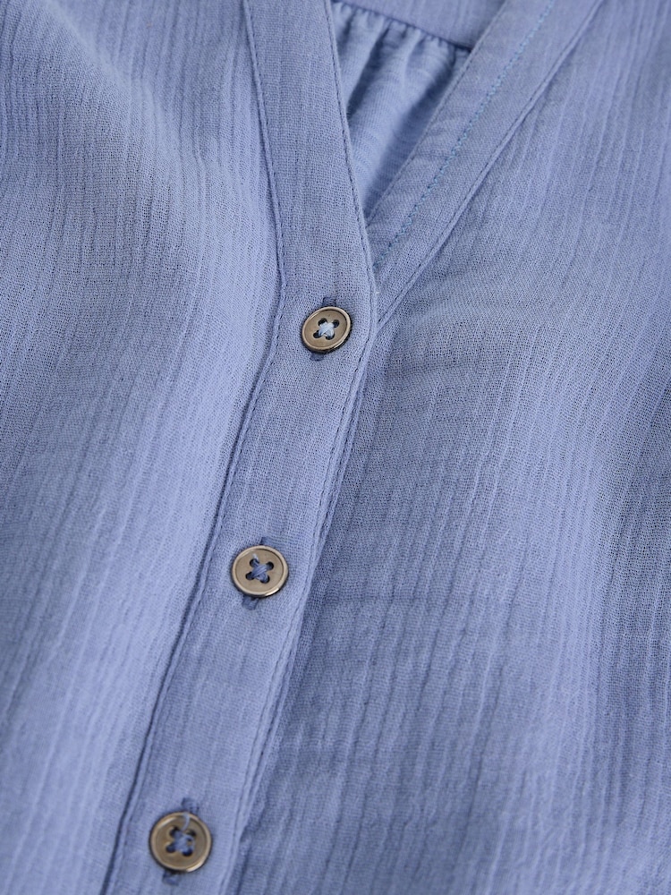 White Stuff Blue Annie Ss Double Cloth Shirt - Image 6 of 6 White Stuff Blue Annie Ss Double Cloth Shirt - Image 6 of 6