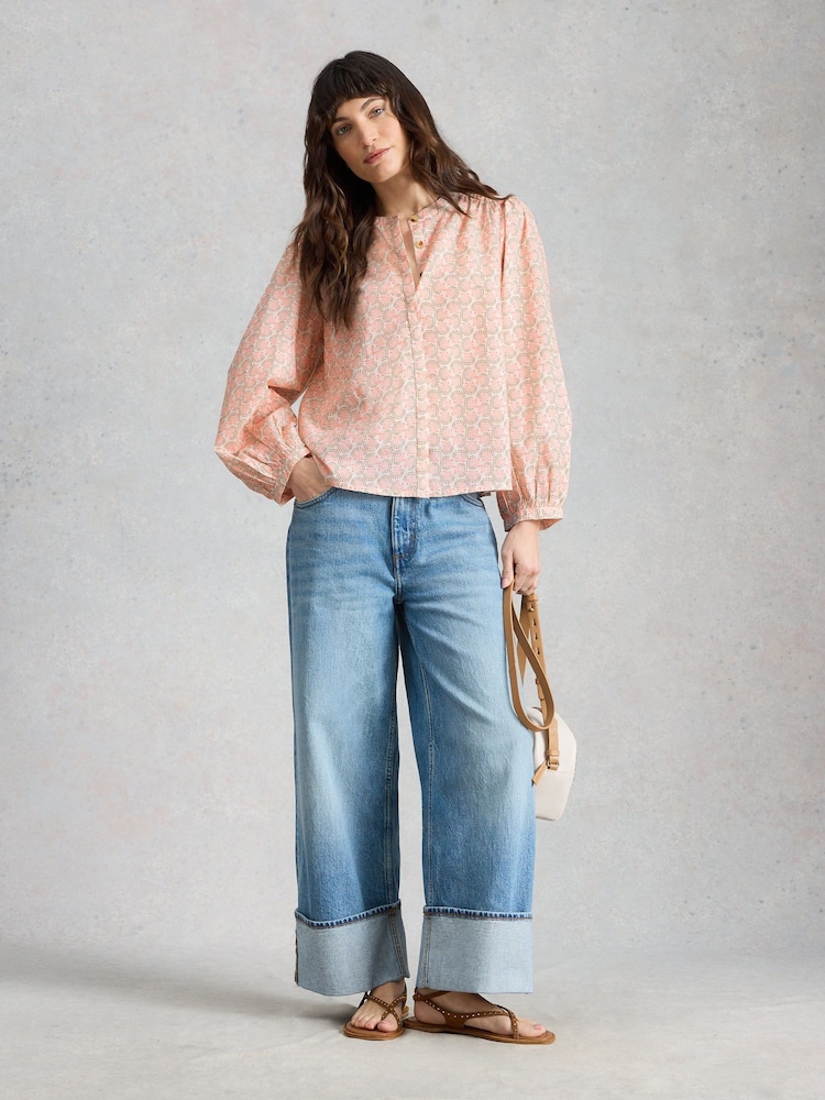 White Stuff Pink Lana Cotton Top - Image 2 of 4