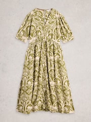 White Stuff Green Fern Linen Blend Dress - Image 6 of 6