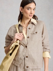 White Stuff Natural Camille Linen Jacket - Image 3 of 6