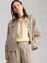 White Stuff Natural Camille Linen Jacket - Image 4 of 6