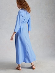 White Stuff Blue Soma Linen Shirt Petite Dress - Image 2 of 6