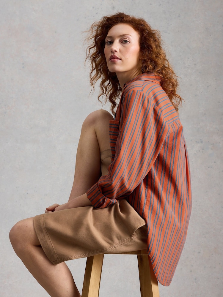 White Stuff Orange Sadie Boyfriend Shirt - Image 1 of 6