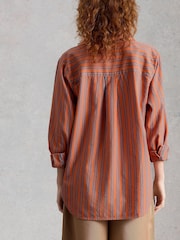 White Stuff Orange Sadie Boyfriend Shirt - Image 2 of 6