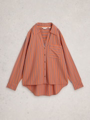 White Stuff Orange Sadie Boyfriend Shirt - Image 5 of 6