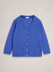 White Stuff Blue Nova Linen Blend Cardigan - Image 5 of 6