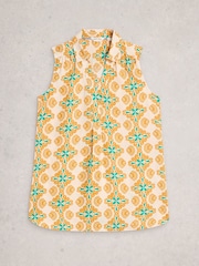 White Stuff Yellow Bianca Sleeveless Linen Tunic - Image 6 of 6