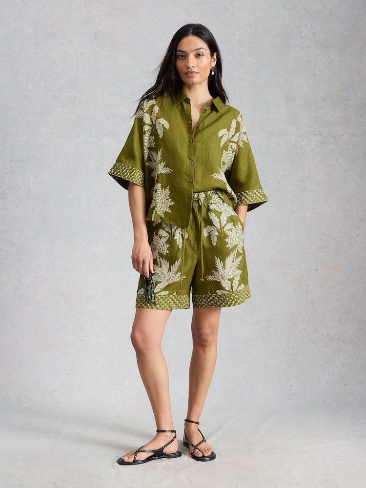 White Stuff Green Cassie Linen Shirt - Image 2 of 6 White Stuff Green Cassie Linen Shirt - Image 2 of 6