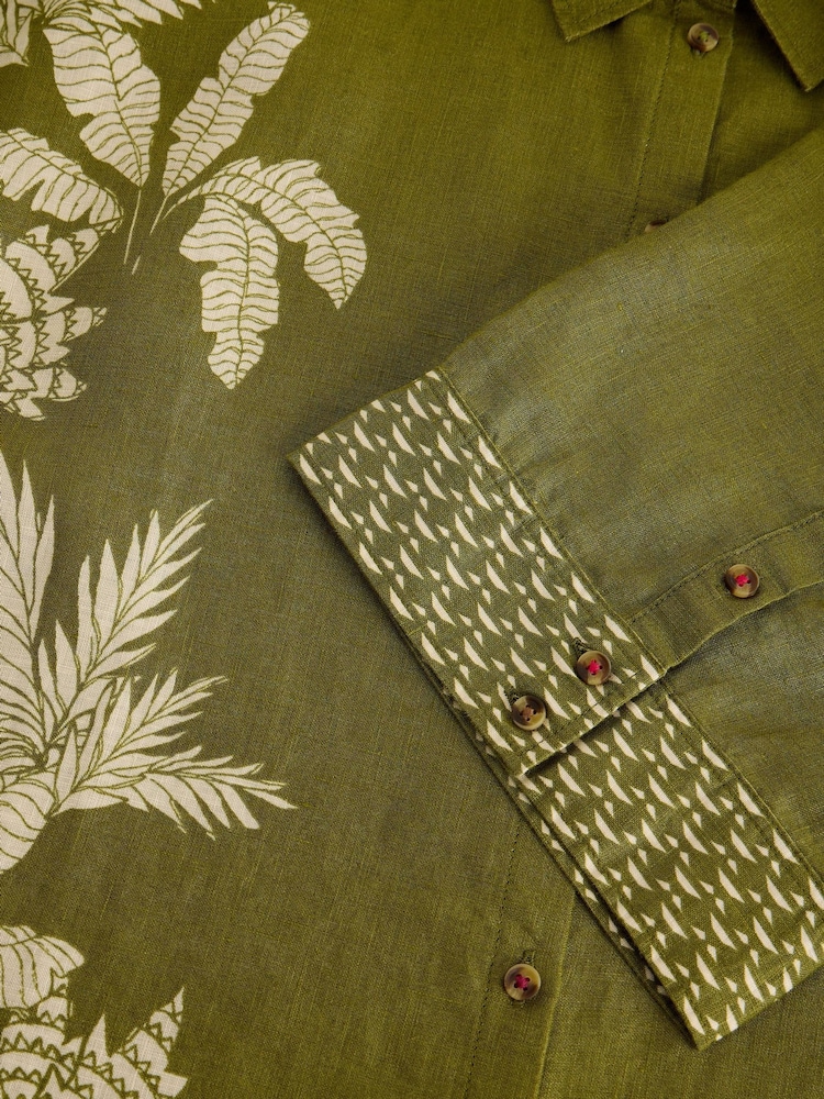 White Stuff Green Cassie Linen Shirt - Image 6 of 6 White Stuff Green Cassie Linen Shirt - Image 6 of 6
