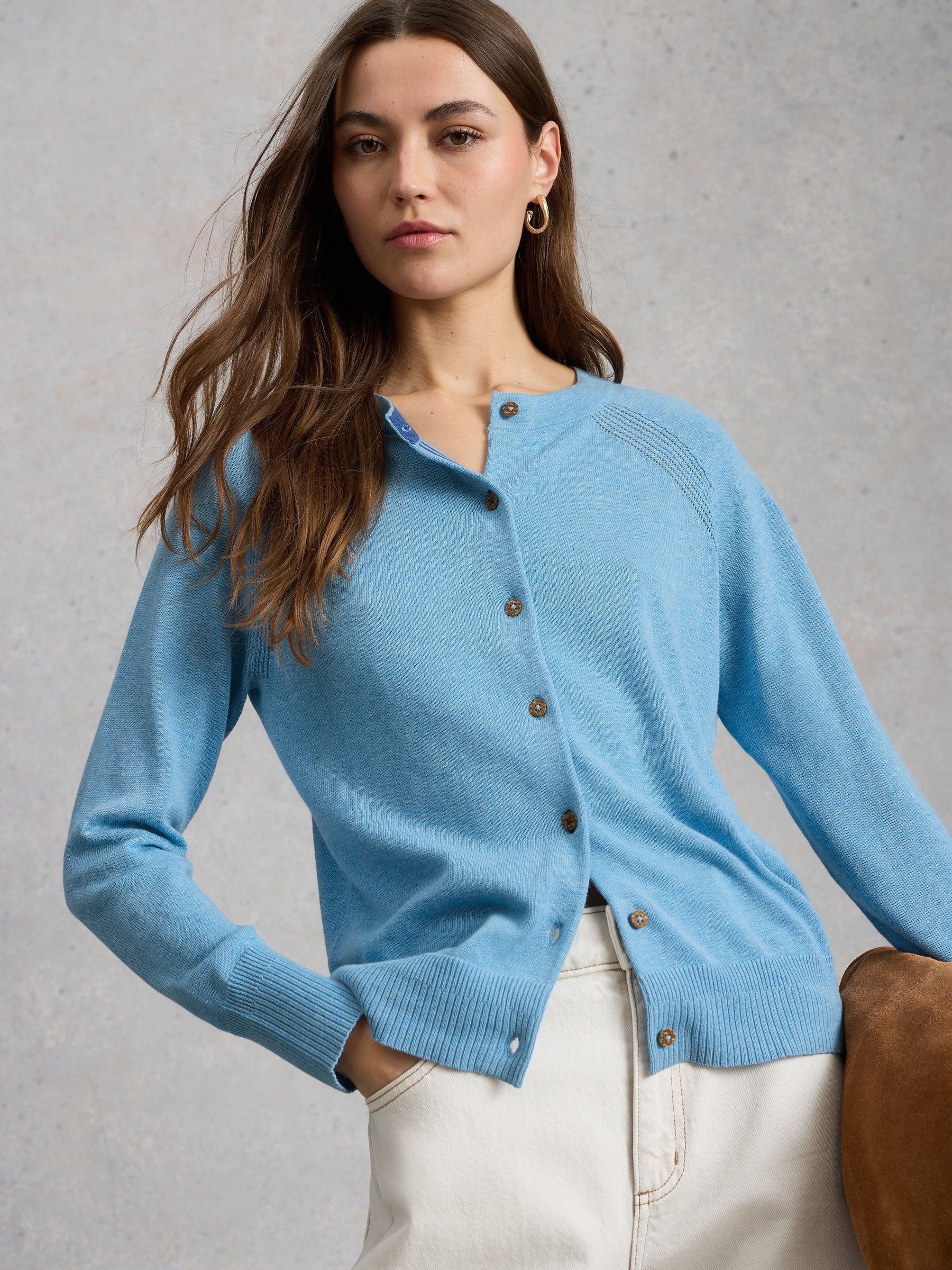 White Stuff Women's Blue Lulu Cotton Cardigan - Image 2