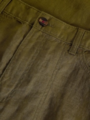 White Stuff Green Tia Linen Wide Leg Crop Trousers - Image 6 of 6