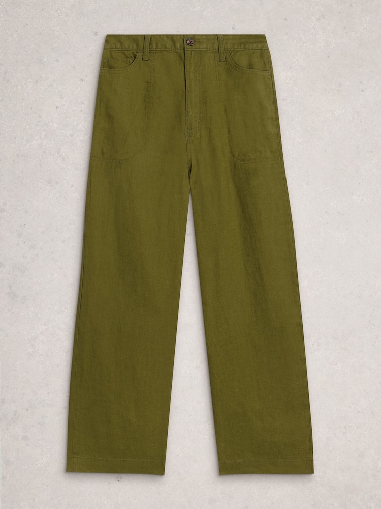 White Stuff Green Tia Linen Wide Leg Crop Trousers - Image 6 of 6 White Stuff Green Tia Linen Wide Leg Crop Trousers - Image 6 of 6