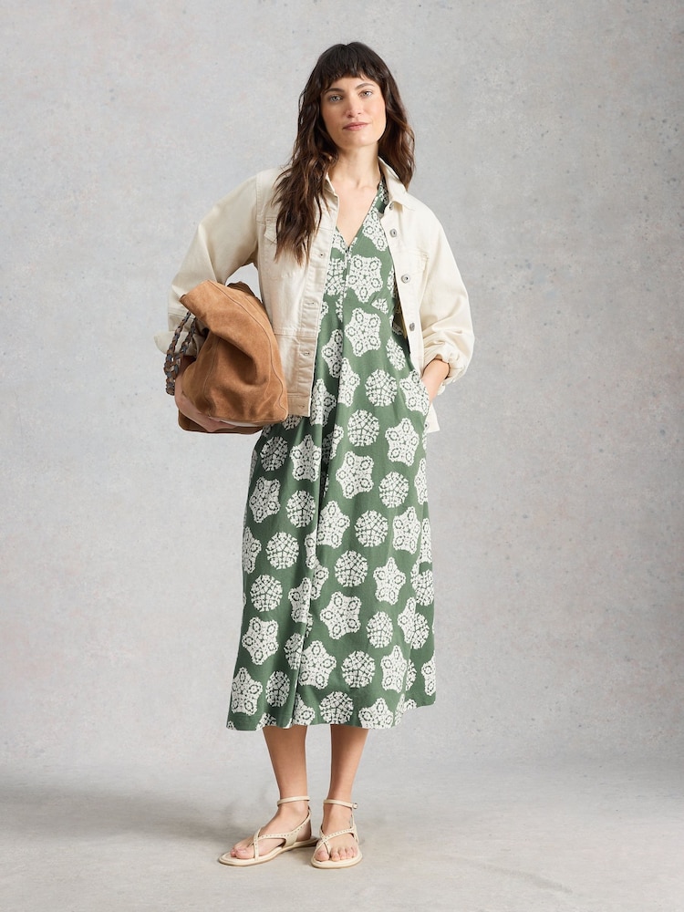 White Stuff Green Megan Jersey Dress - Image 1 of 6