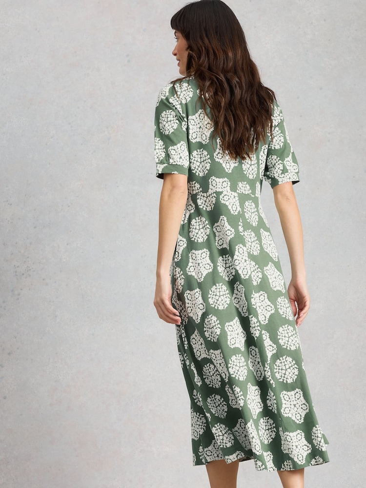 White Stuff Green Megan Jersey Dress - Image 2 of 6