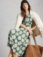 White Stuff Green Megan Jersey Dress - Image 3 of 6