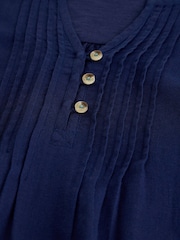 White Stuff Blue Poppy Linen Blend Top - Image 6 of 6