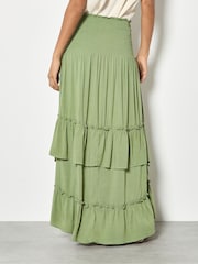 Apricot Green Smocked Bandeau Midi Dress - Image 3 of 5