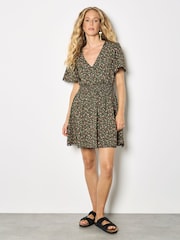 ブラック - Apricot Ditsy Floral Gold Foil Mini Dress - 画像 1 / 4