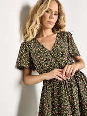 ブラック - Apricot Ditsy Floral Gold Foil Mini Dress - 画像 3 / 4