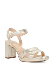 Dune London Metallic Leather Manifesting Smart Sandals - Image 2 of 5