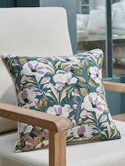 Laura Ashley Teal Blue Somerby Indoor and Outdoor Scatter Cushion - Image 1 of 5
