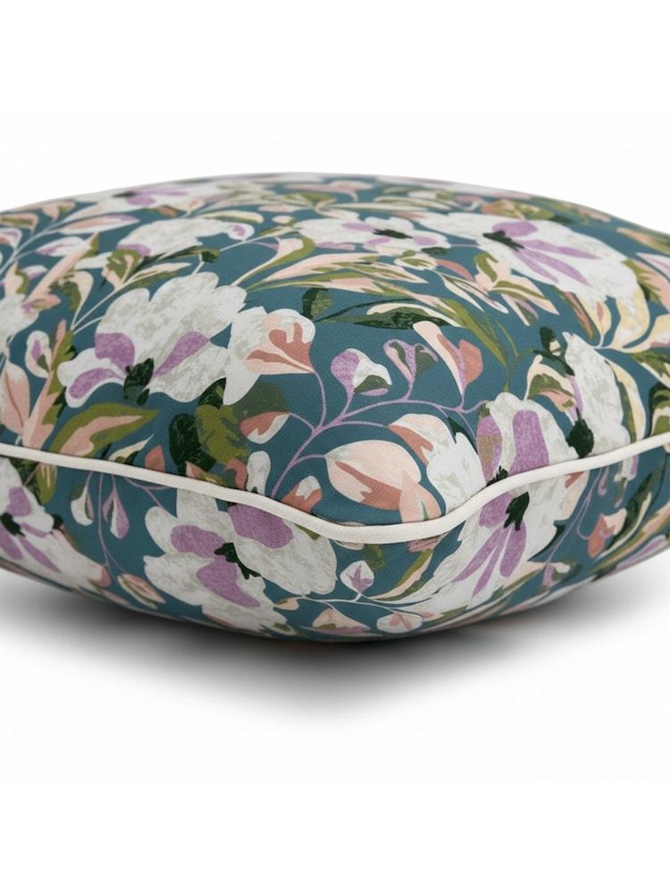 Laura Ashley Teal Blue Somerby Indoor and Outdoor Scatter Cushion - Image 5 of 5