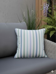 Laura Ashley Blue Candy Stripe Indoor and Outdoor Scatter Cushion - Image 1 of 5