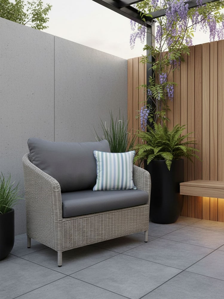 Laura Ashley Blue Candy Stripe Indoor and Outdoor Scatter Cushion - Image 2 of 5