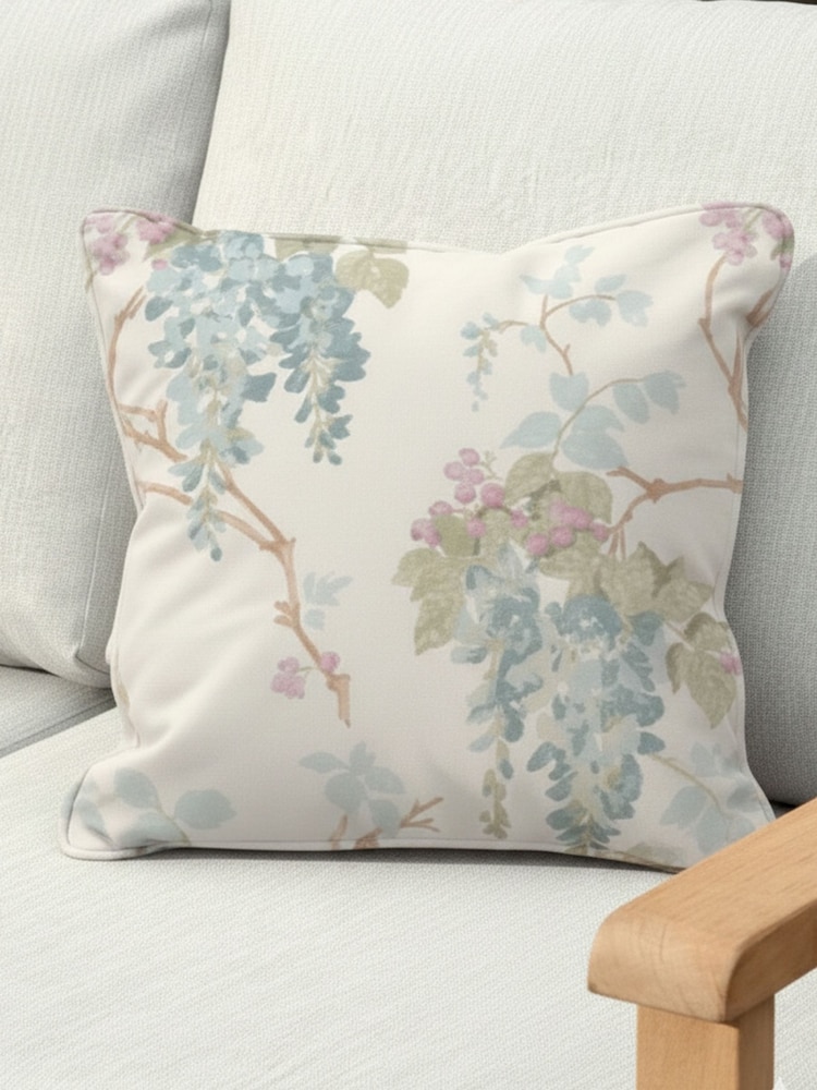 Laura Ashley Cream Wisteria Duck Indoor and Outdoor Scatter Cushion - Image 1 of 5