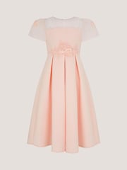 Monsoon Pink Chiffon Sleeve Floral Embroidered Dress - Image 1 of 2