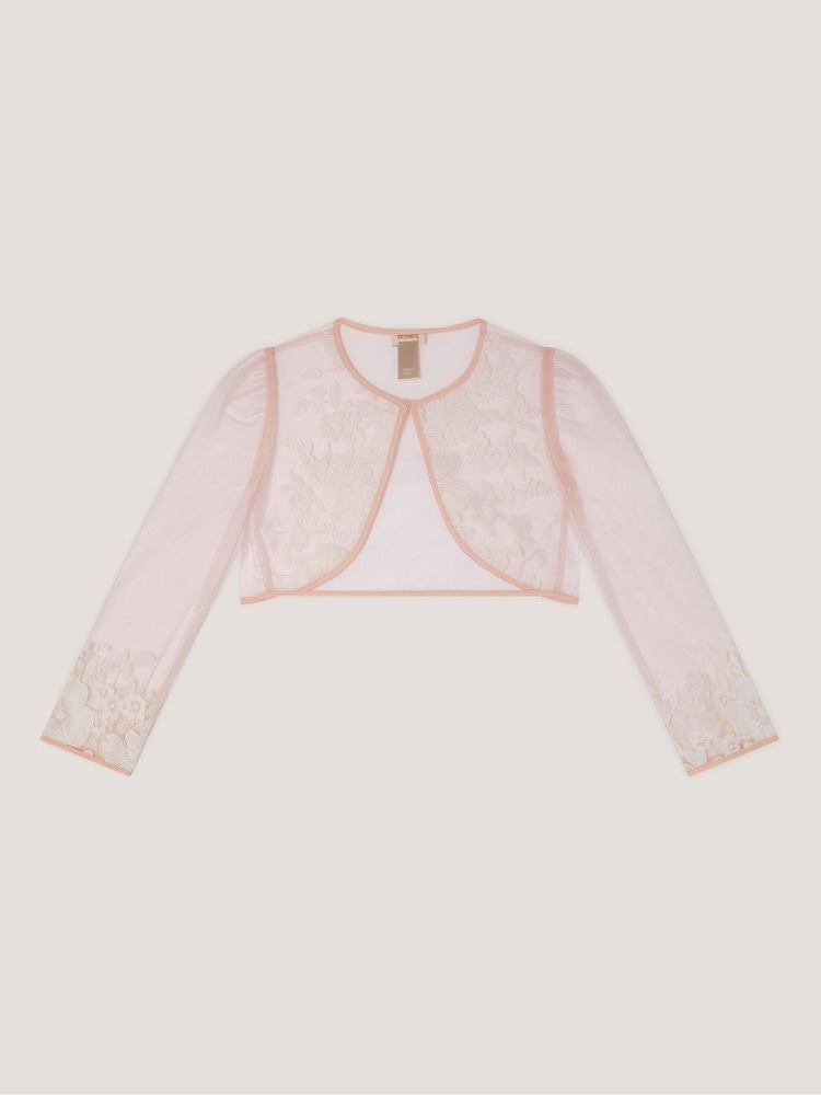 Monsoon Pink Felicity Embroidered Mesh Cardigan - Image 2 of 3