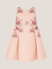 Monsoon Pink Baby Molly Rose Print Scuba Dress - Image 1 of 3