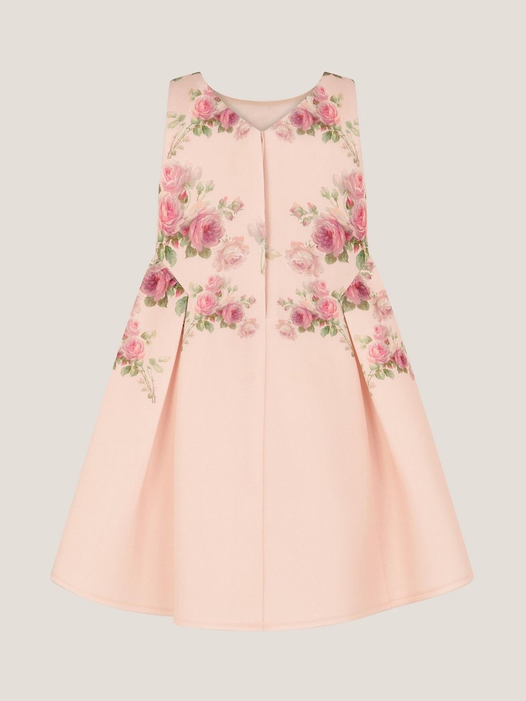 Monsoon Pink Baby Molly Rose Print Scuba Dress - Image 2 of 3