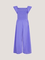 Monsoon Blue Floral Shirred Textured Jumpsuit - Image 2 of 3